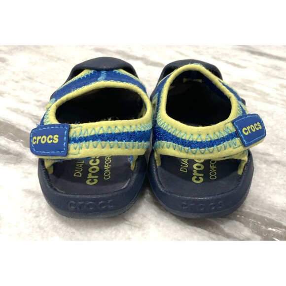 Crocs Swiftwater Slingback Kids C6 Blue Water Shoes Dual Comfort Beach Vacation - Picture 3 of 10